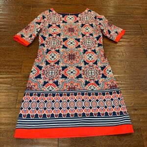 Eliza J Navy and Red Floral Dress